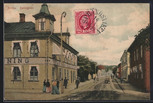 Cartolina arvika hamngatan - arvika,,